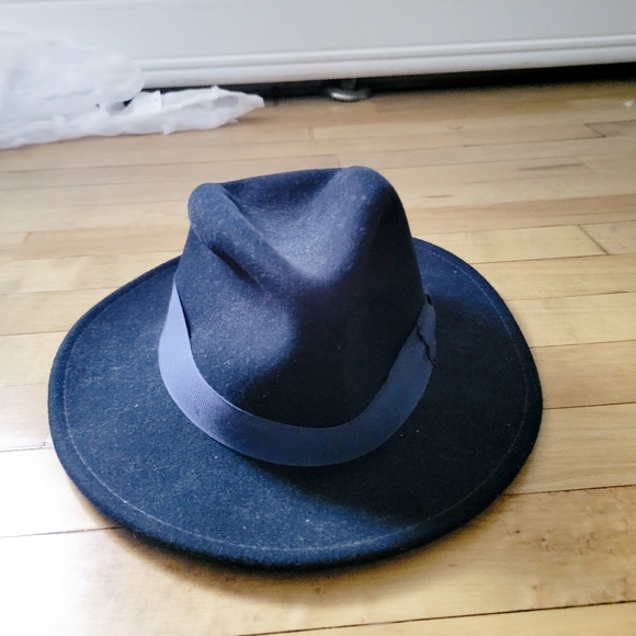 Vintage Bailey of Hollywood Litefelt Packable Water Repellent Small Navy Fedora - Picture 5 of 9